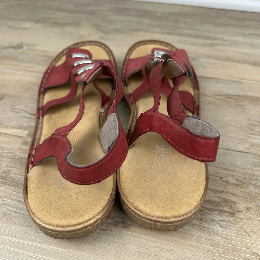 Rieker Comfort & Style Regina Red Leather Sandal